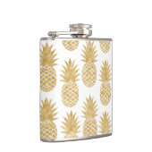 エレガントな熱帯ホワイトゴールドのパイナップルパターン フラスク (右)
