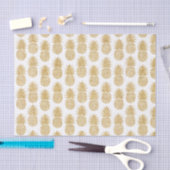 エレガントな熱帯ホワイトゴールドのパイナップルパターン 薄葉紙 (クラフト)