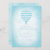 エレガントな熱気の気球のブライダルシャワー招待状 招待状 (正面/裏面)