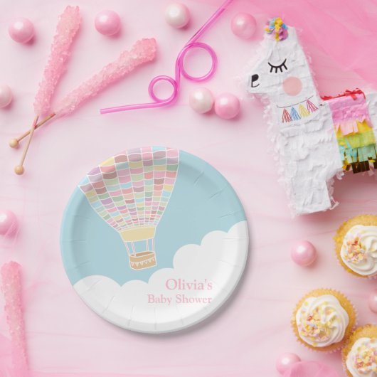 エレガントな熱気の気球のベビーシャワーの供給 ペーパープレート (パーティー)