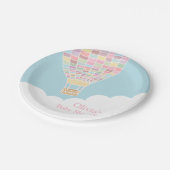 エレガントな熱気の気球のベビーシャワーの供給 ペーパープレート (アングル)