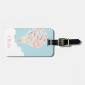 エレガントな熱気の気球旅行荷物のラベル ラゲッジタグ (正面横)