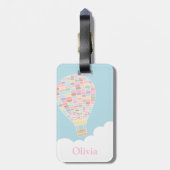 エレガントな熱気の気球旅行荷物のラベル ラゲッジタグ (裏面縦)