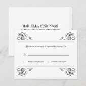 エレガントな燭台の結婚式返信招待状 出欠カード (正面/裏面)