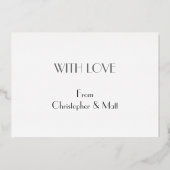 エレガントな父と息子のパーソナライズされた写真クリスマス 箔シーズンカード (裏面)