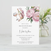 エレガントな牡丹の花のフラワーブランシュ＆バブルリー 招待状 (スタンド正面)