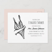 エレガントな独身最後の夜のランジェリー ブライズシャワー ポストカード (正面/裏面)