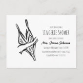 エレガントな独身最後の夜のランジェリー ブライズシャワー ポストカード (正面)