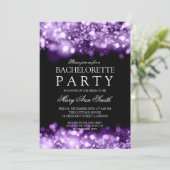 エレガントな独身最後の夜会 きらきらライト 紫 招待状 (スタンド正面)