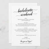 エレガントな独身最後の週末の行程表 招待状 (正面/裏面)