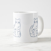 エレガントな猫のデザイン ジャンボコーヒーマグカップ (正面右)