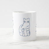 エレガントな猫のデザイン ジャンボコーヒーマグカップ (正面)