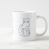 エレガントな猫のデザイン ジャンボコーヒーマグカップ (右)