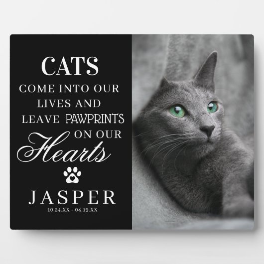 エレガントな猫のメモリアル写真&名言 フォトプラーク (正面)