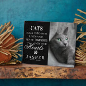 エレガントな猫のメモリアル写真&名言 フォトプラーク (側面)