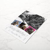 エレガントな猫の写真コラージュ シルバーフォイル ホリデーカード 箔シーズンカード (回転した状態)