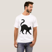 エレガントな猫の横顔ウォークデザイン Tシャツ (正面フル)