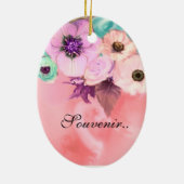 エレガントな猫、ビッグディーバハット、バレンタインの記念品 セラミックオーナメント (裏面)