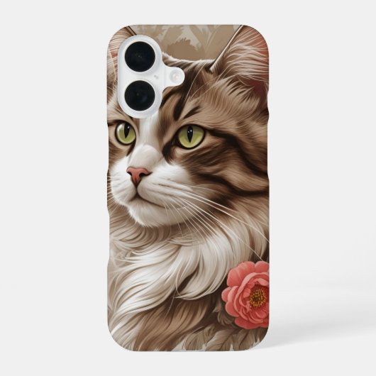 エレガントな猫 iPhone 16ケース (裏面)