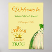 エレガントな王冠プリンセス フロッグ ブライダルシャワーのご案内 ポスター (正面)