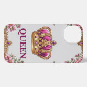 エレガントな王冠 ゴールドフレーム付き iPhoneケース (裏面横)