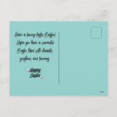 エレガントな現代のイースター、家族3人の写真コラージュ シーズンポストカード (裏面)