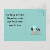 エレガントな現代のイースター、家族3人の写真コラージュ シーズンポストカード (裏面)