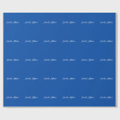 エレガントな現代のカリグラフィー名 プロフェッショナル ブルー ラッピングペーパー (フラット)