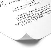 エレガントな現代のカリグラフィー 追悼記念サイン ポスター (角)