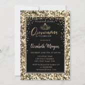 エレガントな現代のゴールドティアラ、キラキラのクイーンセニョーラ 招待状 (正面)