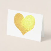 エレガントな現代のゴールドハートバレンタインデー 箔カード (正面)