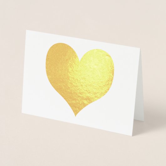 エレガントな現代のゴールドハートバレンタインデー 箔カード (正面)