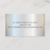 エレガントな現代のシルバーグリッターのユニコーン 名刺 (裏面)