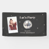 エレガントな現代のディスコボール誕生日 横断幕 (横)