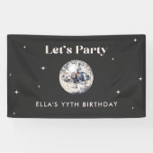 エレガントな現代のディスコボール誕生日 横断幕 (横)