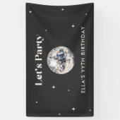 エレガントな現代のディスコボール誕生日 横断幕 (縦)