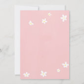 エレガントな現代のピンクのデイジー十字架宗教的洗礼 招待状 (裏面)