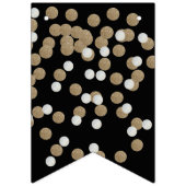 エレガントな現代のブラックゴールドのコンフェッティ ホリデーパーティー バンティングフラッグ (第3の旗)