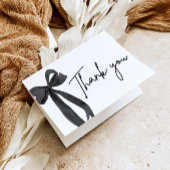 エレガントな現代のブラックボウ　彼女は結婚する サンキューカード