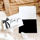 エレガントな現代のブラックボウ　彼女は結婚する サンキューカード