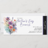 エレガントな現代のユニークな花の母の日ブランチ 招待状 (正面)