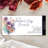 エレガントな現代のユニークな花の母の日ブランチ 招待状