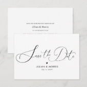 エレガントな現代のレタリングで「Save the Date」の招待状 招待状 (正面/裏面)