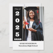 エレガントな現代の卒業写真 招待状 (正面)