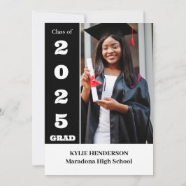 エレガントな現代の卒業写真 招待状
