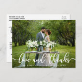 エレガントな現代の愛と感謝 | 結婚式の写真 ポストカード (正面/裏面)