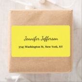 エレガントな現代の手書きのシンプルな黄色 ラベル (インサイチュ)