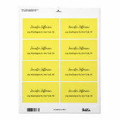 エレガントな現代の手書きのシンプルな黄色 ラベル (フルシート)