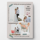 エレガントな現代の新婚夫婦の写真コラージュ ウェディング フォトプラーク (正面)