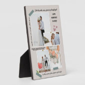 エレガントな現代の新婚夫婦の写真コラージュ ウェディング フォトプラーク (側面)